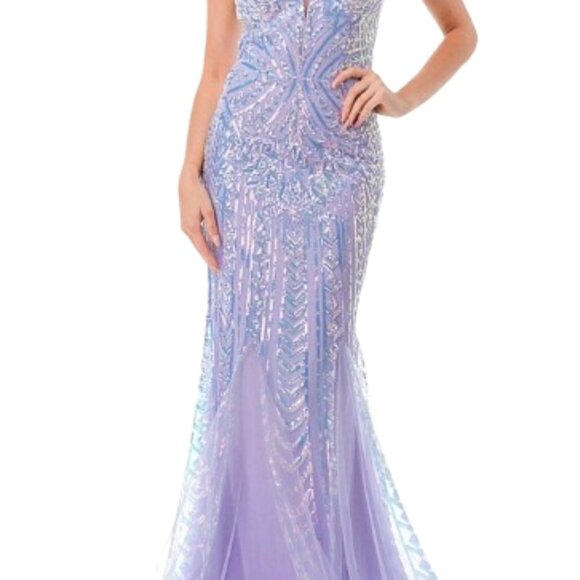 NWT Aspeed Design L2816J Sequins Prom Dress Lilac Size XL - Picture 2 of 9